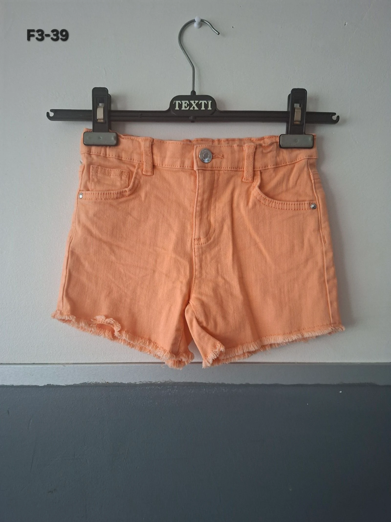 🌷F3-39🌷Short en jean fille corail – Taille 122 cm (6-7 ans) | Tendance & confortable🌷